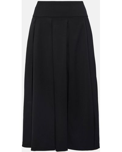Patou High-rise Wool-blend Pleated Skirt - Black