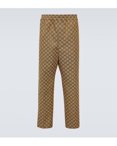 Gucci GG Supreme Cotton-blend Pants - Natural