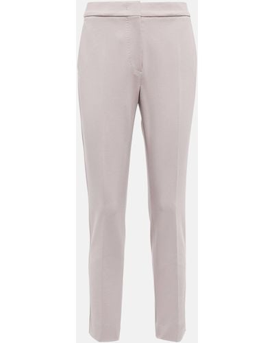 Max Mara Mid-rise Straight Jersey Pants - Grey