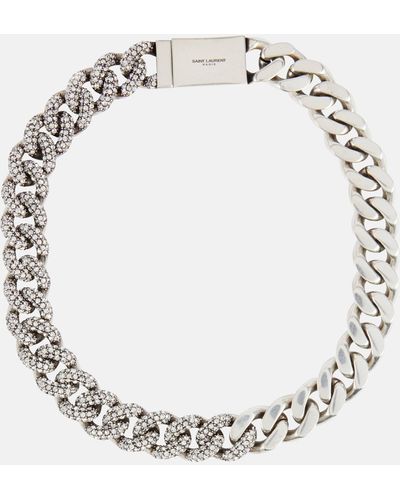 Saint Laurent Curb Chain Necklace - Metallic