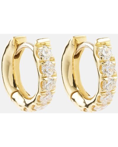 Melissa Kaye Honey Small 18kt Gold Hoop Earrings With Diamonds - Metallic