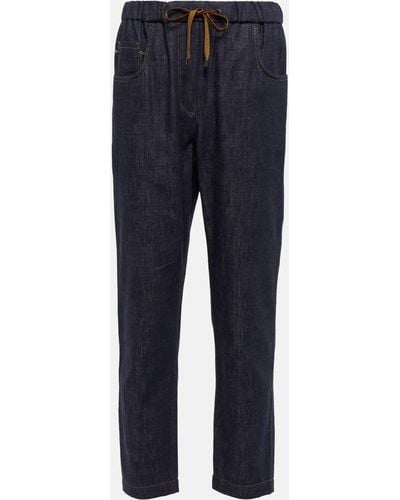Brunello Cucinelli High-rise Straight Jeans - Blue