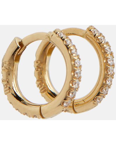 Ileana Makri Mini 18kt Yellow Gold Hoop Earrings With Diamonds - Metallic
