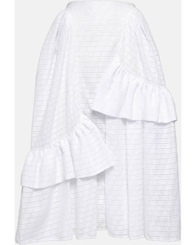 Cecilie Bahnsen Samara Ruffled Matelasse Maxi Skirt - White