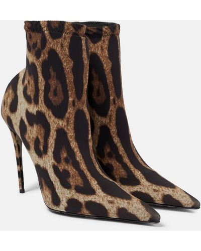 Dolce & Gabbana Kim Stretch Ankle Boots - Brown