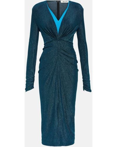 Diane von Furstenberg Hades Glittered Stretch-jersey Midi Dress - Blue