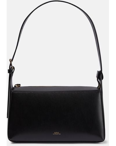 A.P.C. Virginie Small Leather Shoulder Bag - Black