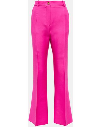 Valentino Crepe Couture Flared Pants - Pink