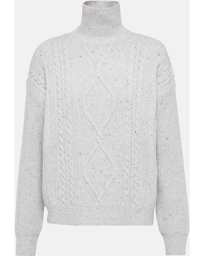 Max Mara Leisure Favore Cable-knit Sweater - White