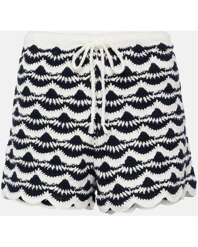 The Upside Woodstock Hali Crochet Cotton Shorts - Black