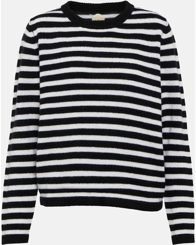Jardin Des Orangers Striped Wool And Cashmere Sweater - Black