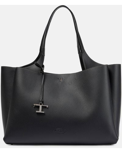 Tod's Apa Medium Leather Tote Bag - Black