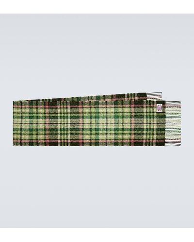 Acne Studios Fringed Checked Scarf - Green