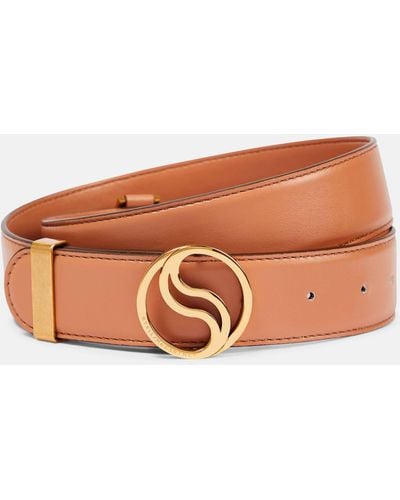Stella McCartney Monogram Faux Leather Belt - Natural