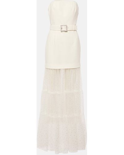 Rebecca Vallance Bridal Mirabella Tulle And Crepe Gown - White