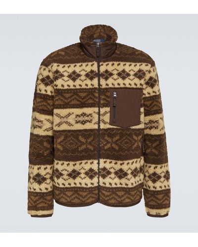 Polo Ralph Lauren Jacquard Fleece Jacket - Brown