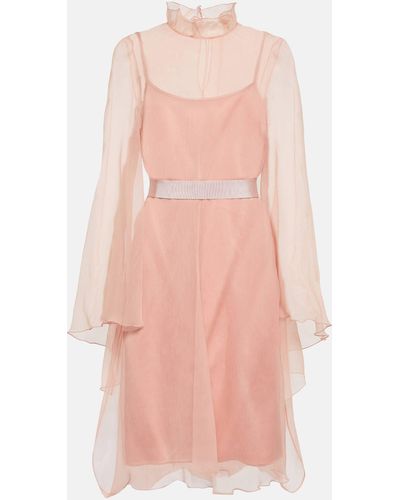 Max Mara Bridal Alma Slip Silk Minidress With Cover-up - Pink