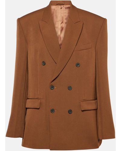 Wardrobe NYC Double-breasted Wool Blazer - Brown