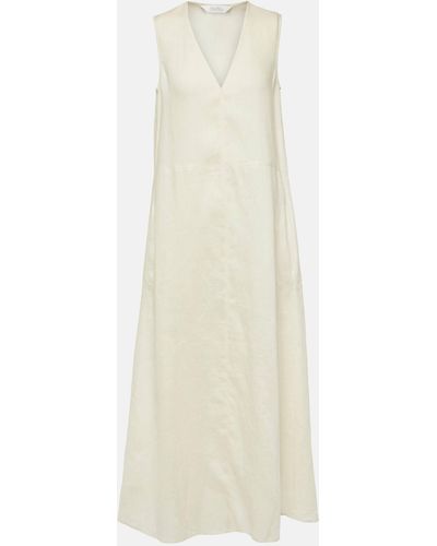 Max Mara Alec Linen Midi Dress - White