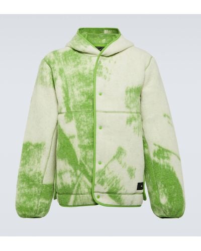 Y-3 Printed Wool-blend Fleece Jacket - Green
