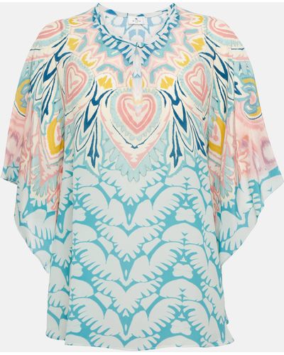 Etro Printed Silk Blouse - Blue