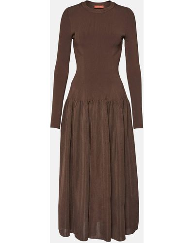 Altuzarra Denning Ribbed-knit Midi Dress - Brown