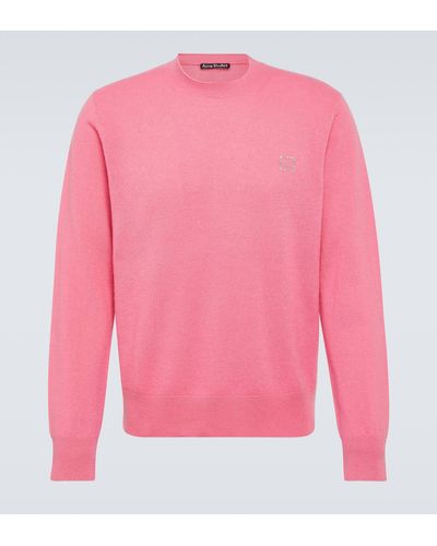Acne Studios Face Wool Sweater - Pink