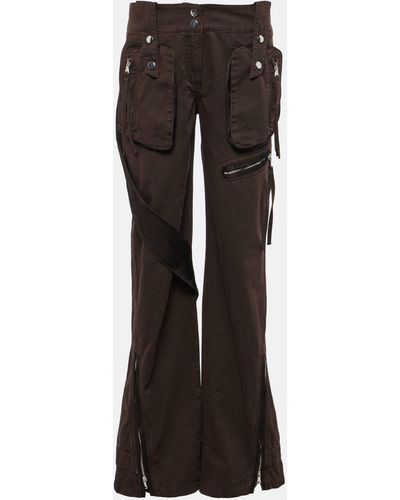 Blumarine Low-rise Denim Cargo Pants - Black
