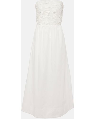 Faithfull The Brand Dominquez Strapless Cotton Midi Dress - White