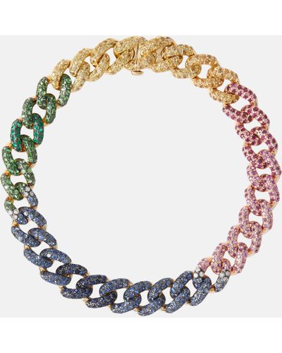 SHAY Rainbow Medium 18kt Gold Bracelet With Gemstones - Metallic