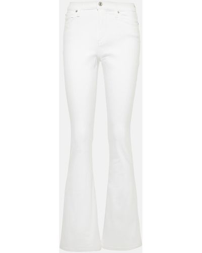 7 For All Mankind Ali High-rise Flared Jeans - White