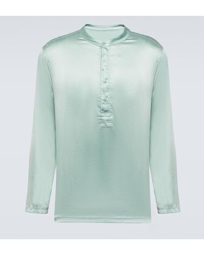 Tom Ford Silk-blend Pyjama Shirt - Green