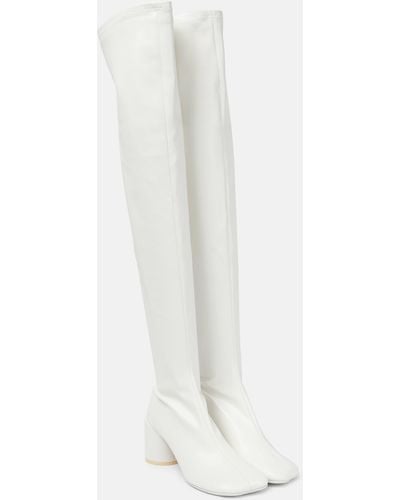 MM6 by Maison Martin Margiela Anatomic Faux Leather Over-the-knee Boots - White