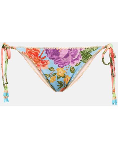 FARM Rio Flower Scarves Bikini Bottoms - Pink