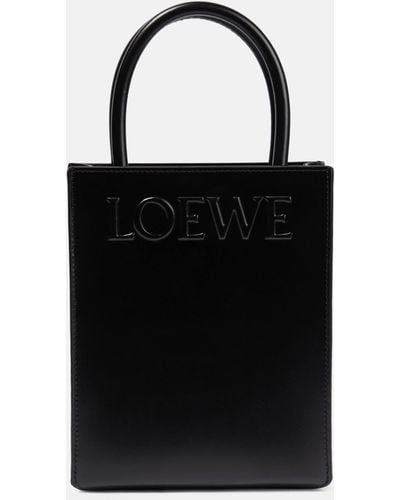 Loewe A5 Leather Tote Bag - Black