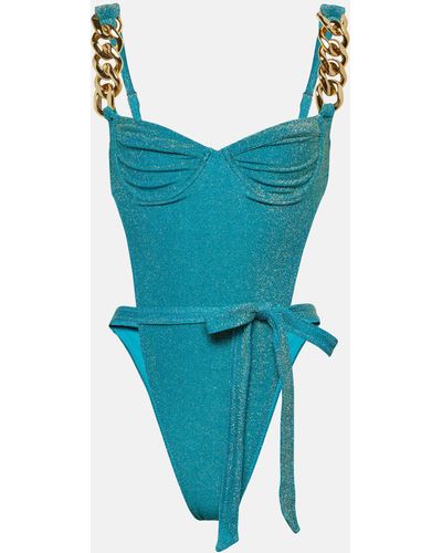 SAME Chain-detail Swimsuit - Blue