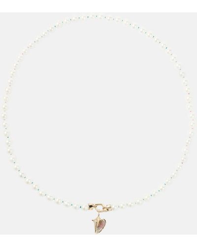 Sydney Evan Conch 14kt Gold Necklace With Pearls And Gemstones - White