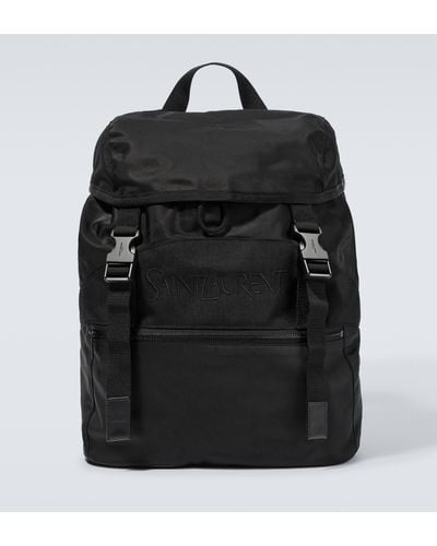 Saint Laurent Nylon Logo Backpack - Black