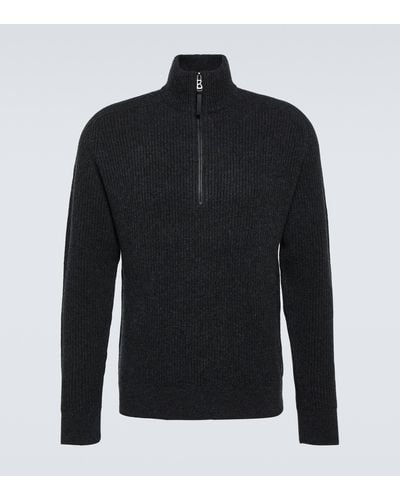 Bogner Darvin Wool And Cashmere Half-zip Sweater - Blue