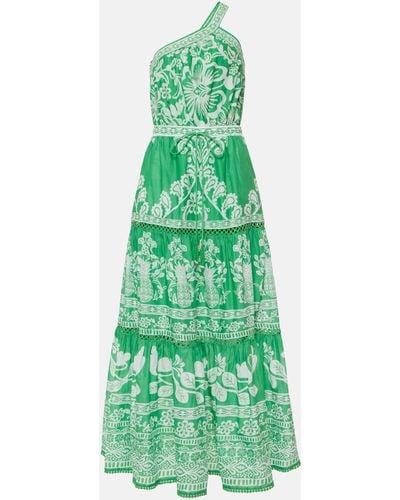 FARM Rio Sweet Garden Green Cotton Maxi Dress