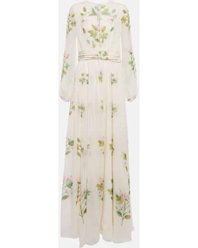 Giambattista Valli Floral Silk Georgette Gown - Natural