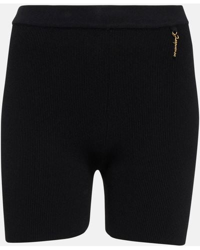 Jacquemus Le Short Pralu Ribbed-knit Shorts - Black