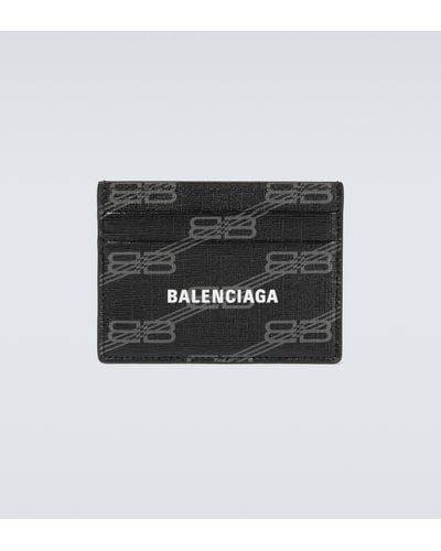 Balenciaga Logo Leather Cardholder - Black