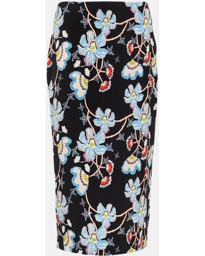 Diane von Furstenberg Kara Floral Cady Pencil Skirt - Black