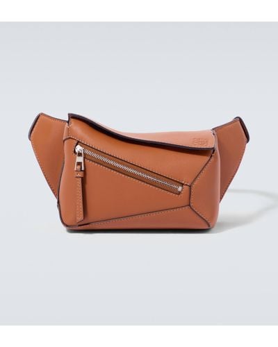 Loewe Puzzle Mini Leather Belt Bag - Brown