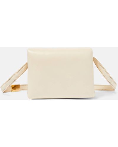 Marni Prisma Mini Leather Shoulder Bag - Natural