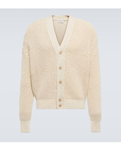Lemaire Fisherman-knit Cotton Cardigan - Natural