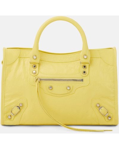 Balenciaga Le City Small Leather Shoulder Bag - Yellow