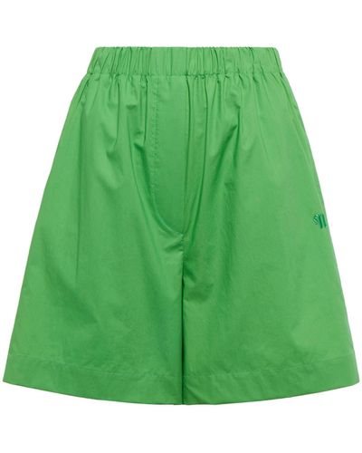 Nanushka Megan Cotton Poplin Shorts - Green