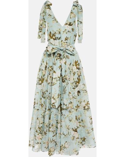 Erdem Floral Yesenia Midi Dress - Green